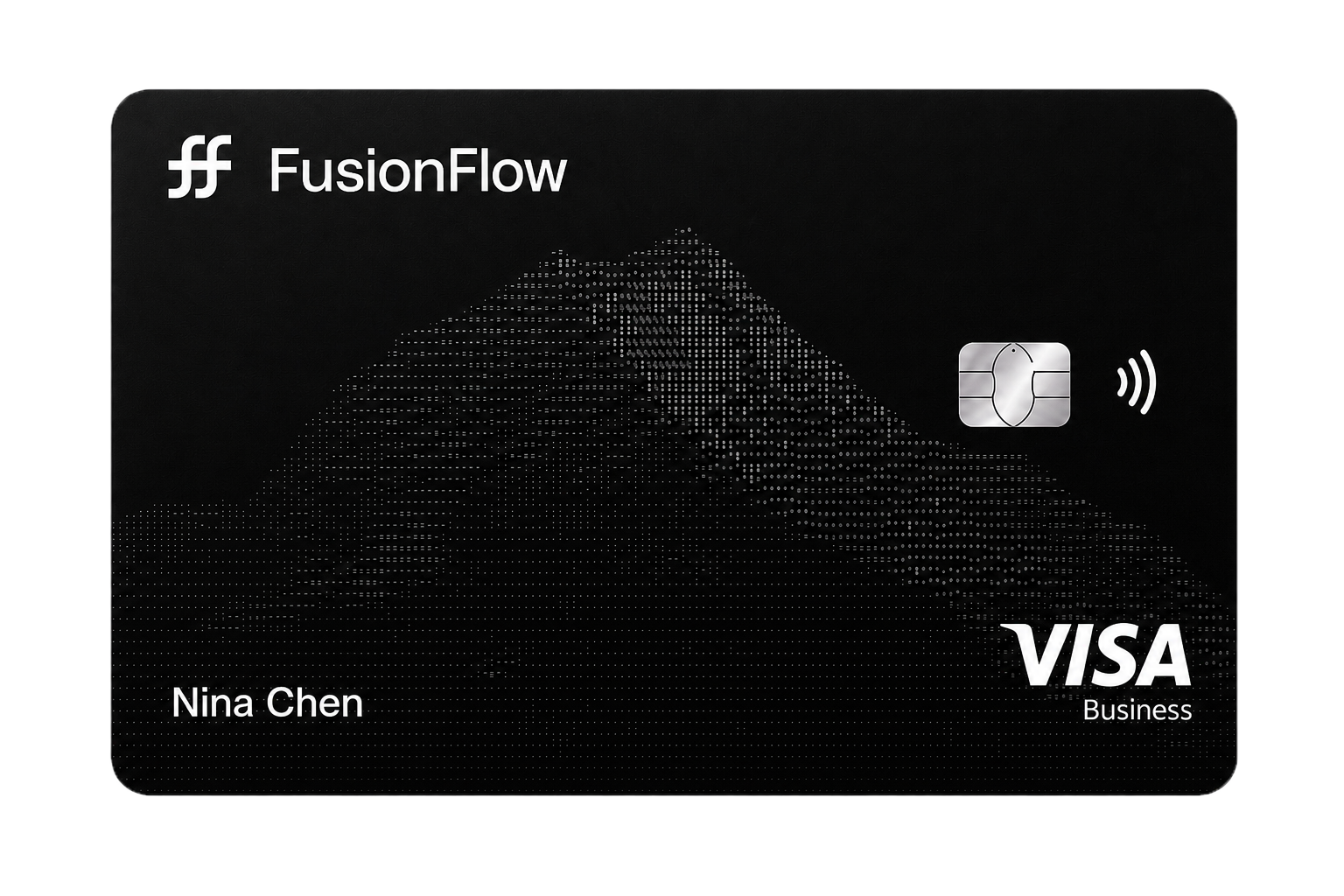 FusionFlow black Visa business card